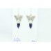 Handcrafted Dangle Earring 925 Sterling Silver Butterfly Blue Lapis Lazuli Stone